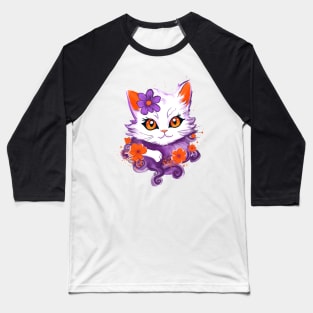 Mysterious Purple Cat Baseball T-Shirt